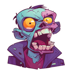 Naklejka premium Illustration of a scary zombie character biting