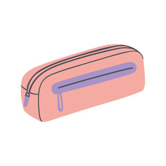 Pencil case flat icon isolated on white background. Vector illustration.