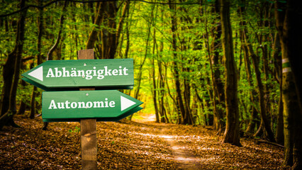 Signposts the direct way to Autonomy versus Dependency