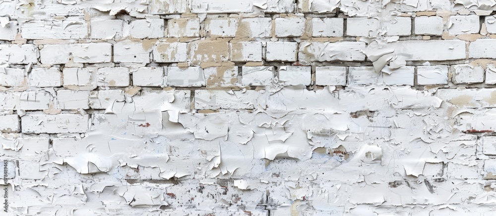 Aufkleber Abstract whitewashed brick wall background texture for grunge wallpapers or web banners with ample copy space image included.