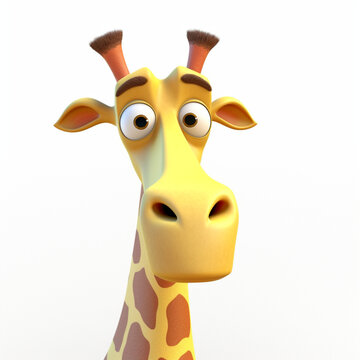  faccia di una simpatica giraffa cartoon