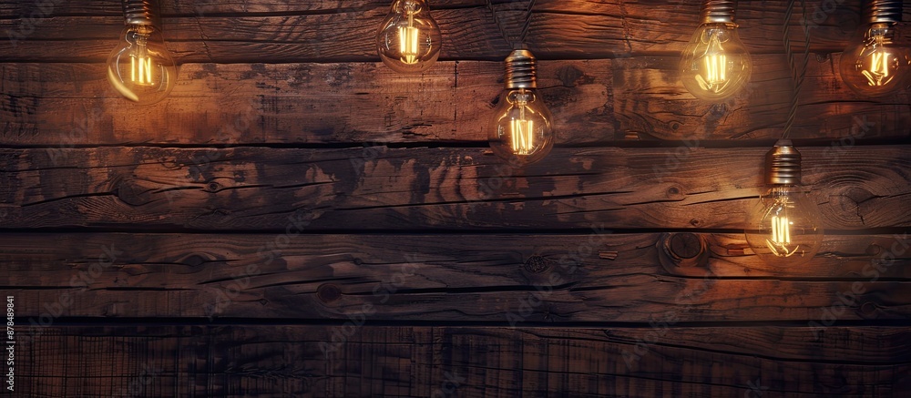 Poster concept on a wooden background with copy space image.