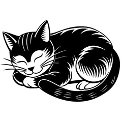 Cat sleeping vector illustration
