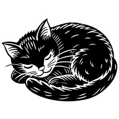 Cat sleeping vector illustration
