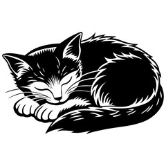 Cat sleeping vector illustration