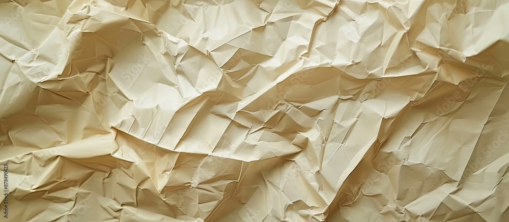 Poster Crumpled beige sheet with ample copy space image.