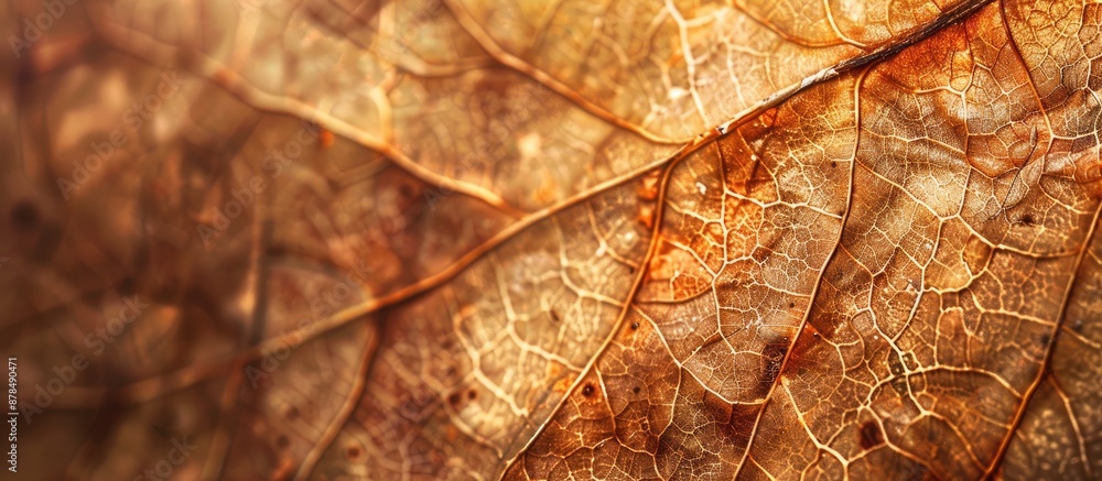 Poster close-up image of dried leaf fibers with copy space image.