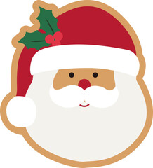 Christmas gingerbread in the shape of Santa Claus vector. 
Holiday pastries vector.