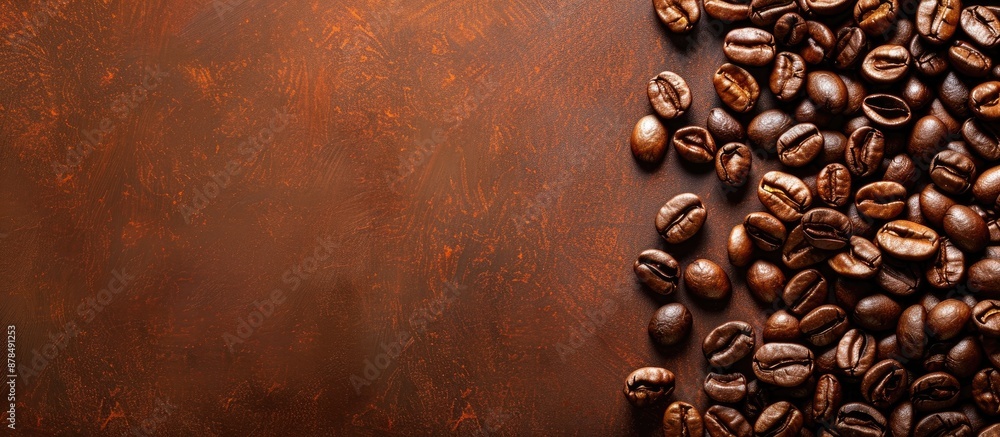 Poster background of freshly roasted coffee beans with copy space image.