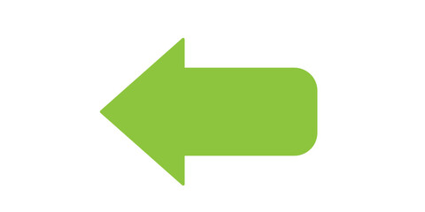 Green arrow to the left / vector, isolated