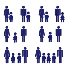 Family Icons Set. Vector . Flat Sign for using in the App, UI, Art, Logo, Web.	
