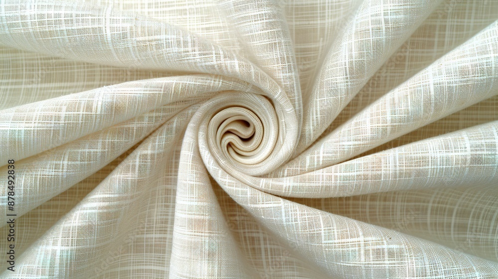 Poster a white fabric with a circular design centered in the photo