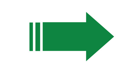 Green arrow to the right / vector, isolated