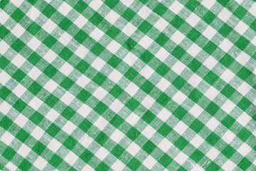 Natural Linen Country Plaid Tartan Kitchen Fabric Material Abstract Check Texture Background Texture, Green And White. Flannel Tartan Patterns. Trendy Tiles Photo. Print Scottish Square Cloth
