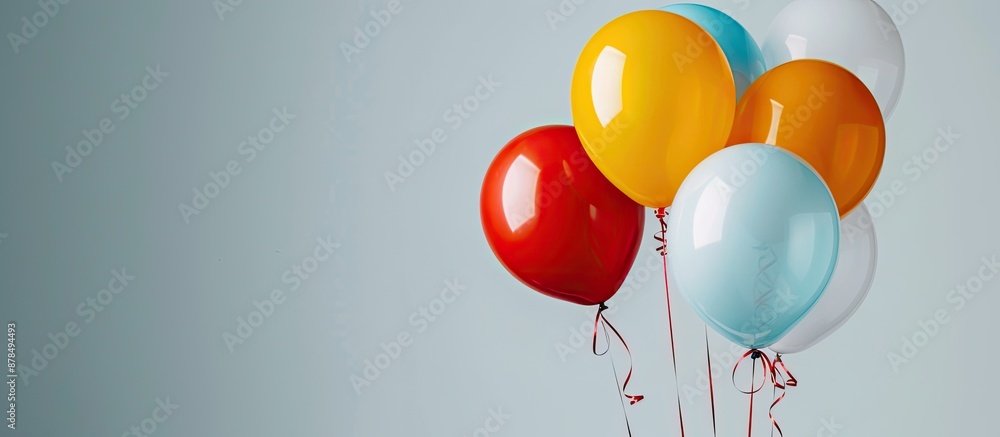 Aufkleber bunch of balloons against a gray backdrop with copy space image.