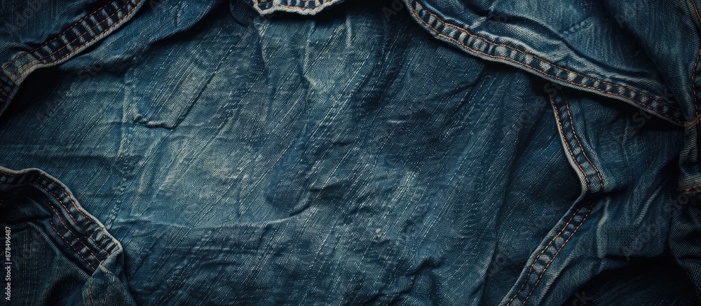 Poster close-up denim texture background with copy space image.