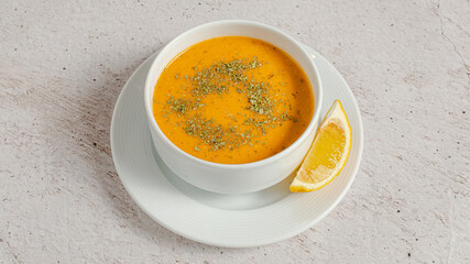 Soup bowl top view isolated