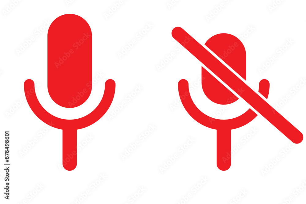 Poster microphone icon set. different microphone collection. media and web icons in line style