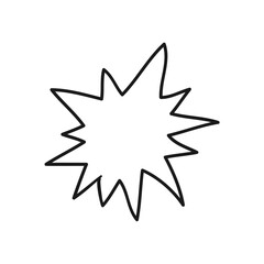 Collection of hand drawn Sharp Explosion Speech Bubbles. vector illustration. isolated on a white background