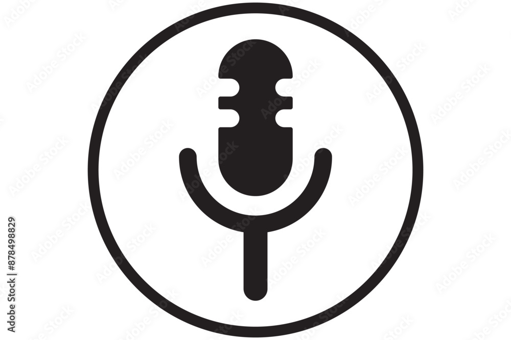 Poster mic on and mic off icon set in black color. microphone on and microphone off in black. microphone mu