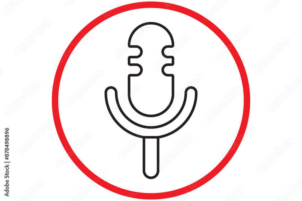 Poster mic on and mic off icon set in black color. microphone on and microphone off in black. microphone mu