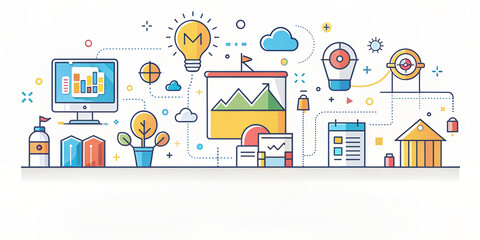 Fototapeta premium Flat vector illustrations of a daily life perfect for web design, infographics, and social media