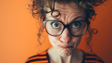 The girl with the ridiculous expression on her face