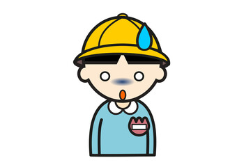 ショックをうける幼稚園児男子