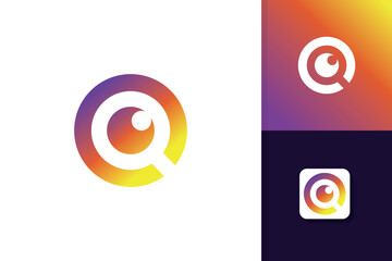 eye search logo design vector template