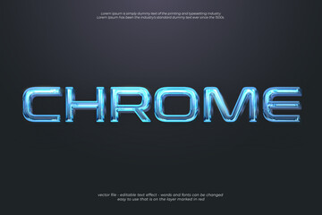 3d font style text chrome editable text effect