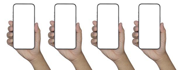 Smartphone similar to iphone 15 with blank white screen for Infographic Global Business Marketing Plan, mockup model similar to Phone 16 isolated Background of digital investment economy-Clipping Path