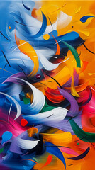 Abstract Art Vibrant Colors Swirling Movement