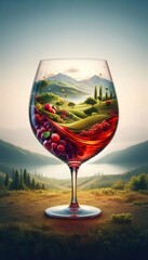 Landscape in a wine glass
