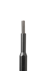 Iron bit with screwdriver on Isolated on white background close up