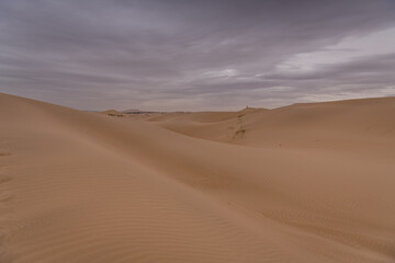 Tengger desert scenery, Inner Mongolia, China.