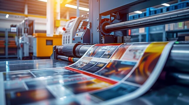 Press Printing Machine: Color Operation in Printing House - Publishing Industry Banner