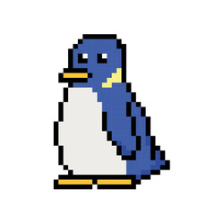 CUTE PENGUIN BIRD PIXEL ART