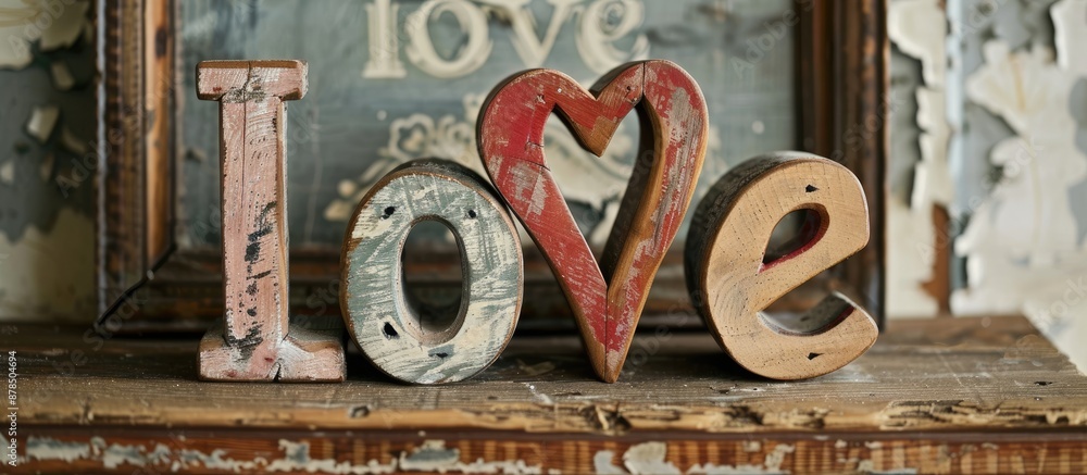 Poster wooden letters spelling out 