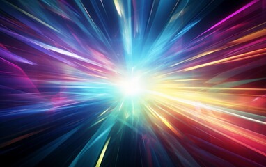 Fototapeta premium A colorful, swirling vortex of light against a black background.