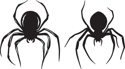 Spider silhouette vector art illustration.