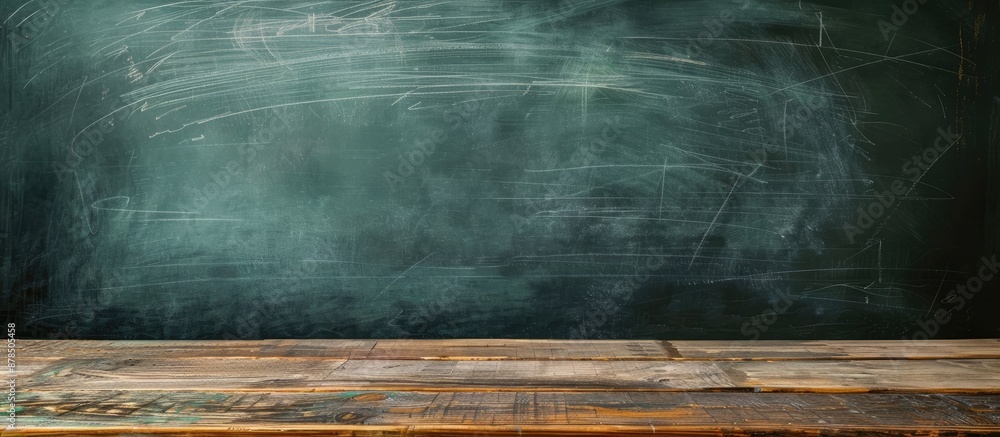 Poster table with blackboard for writing without a copy space image.