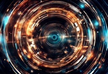 Obraz premium high painting circle abstract background digital technology acrylic art artistic beautiful beauty colours concept cover