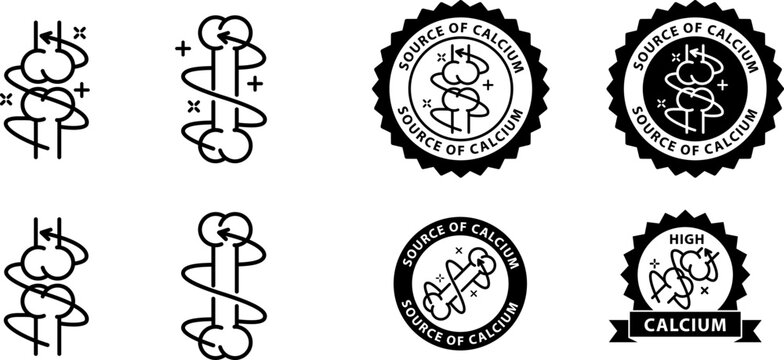 Source of calcium icon sticker , vector illustration