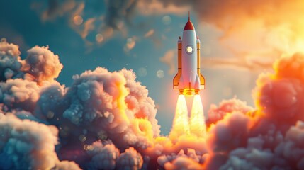 Fototapeta premium Launching new product or service. Technology