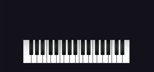 Fototapeta premium Piano row of black and white keys vector illustration