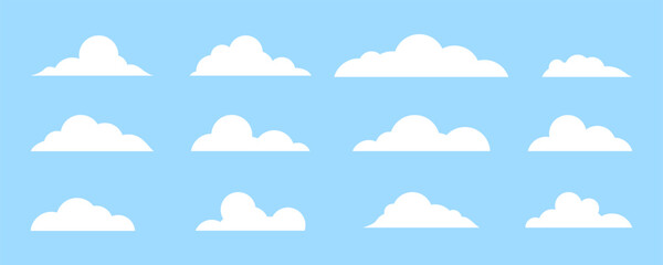 Vector clouds, cloud icon set, cloud shapes, cloud illustration, editable cloud line icon