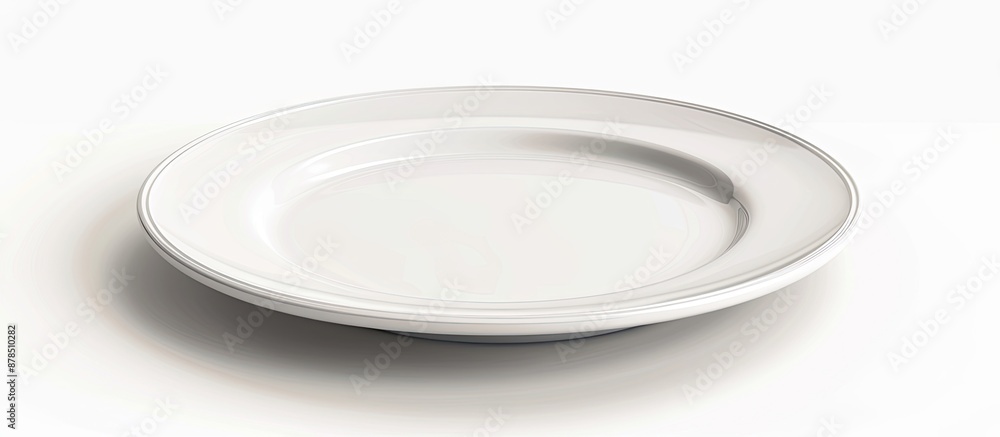 Poster plate with no food on a white background with clipping path and full depth of field for copy space i