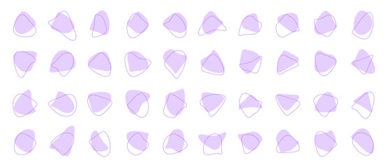 vector organic amoeba blob shape, abstract organic blob, set of organic amoeba blobs, irregular circle scribble, graphic element, outline circle, line vector, abstrack illustration