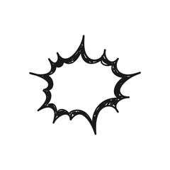 Collection of hand drawn Sharp Explosion Speech Bubbles. vector illustration. isolated on a white background