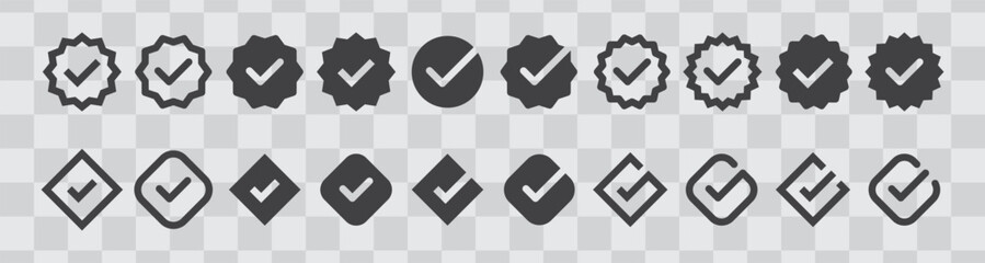 checkmark vector, checkmark icon set, approved symbol, checked checkbox mark, checkmark set, editable line.